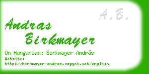 andras birkmayer business card